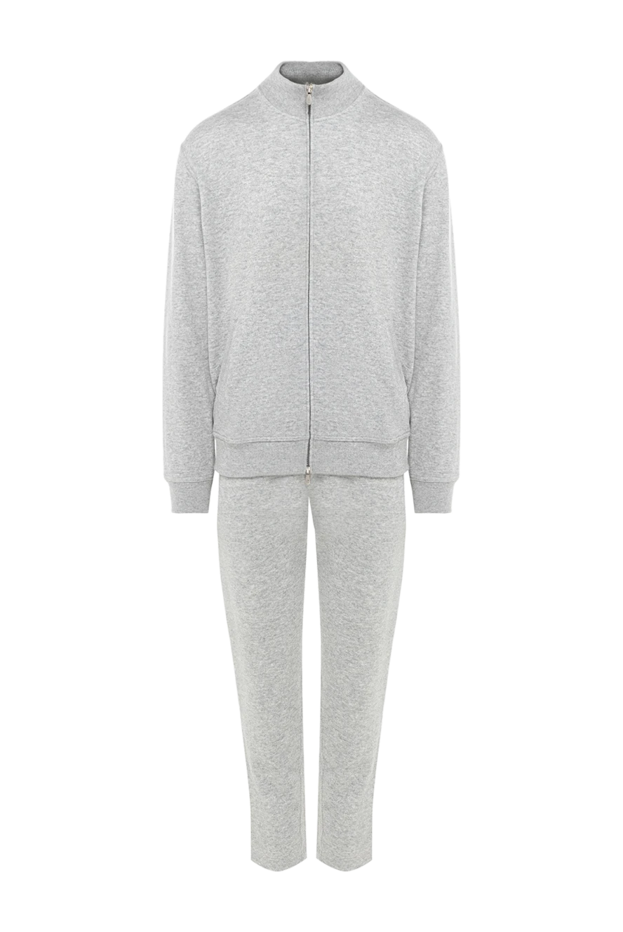 Brunello Cucinelli Men's sports suit made of cashmere, cotton and polyamide gray - 57% cashmere, 40% cotton, 3% polyamide. Closure: Drawstring, zipper. Four side pockets. Country of manufacture: Italy. Care: specialized cleaning - photo 1