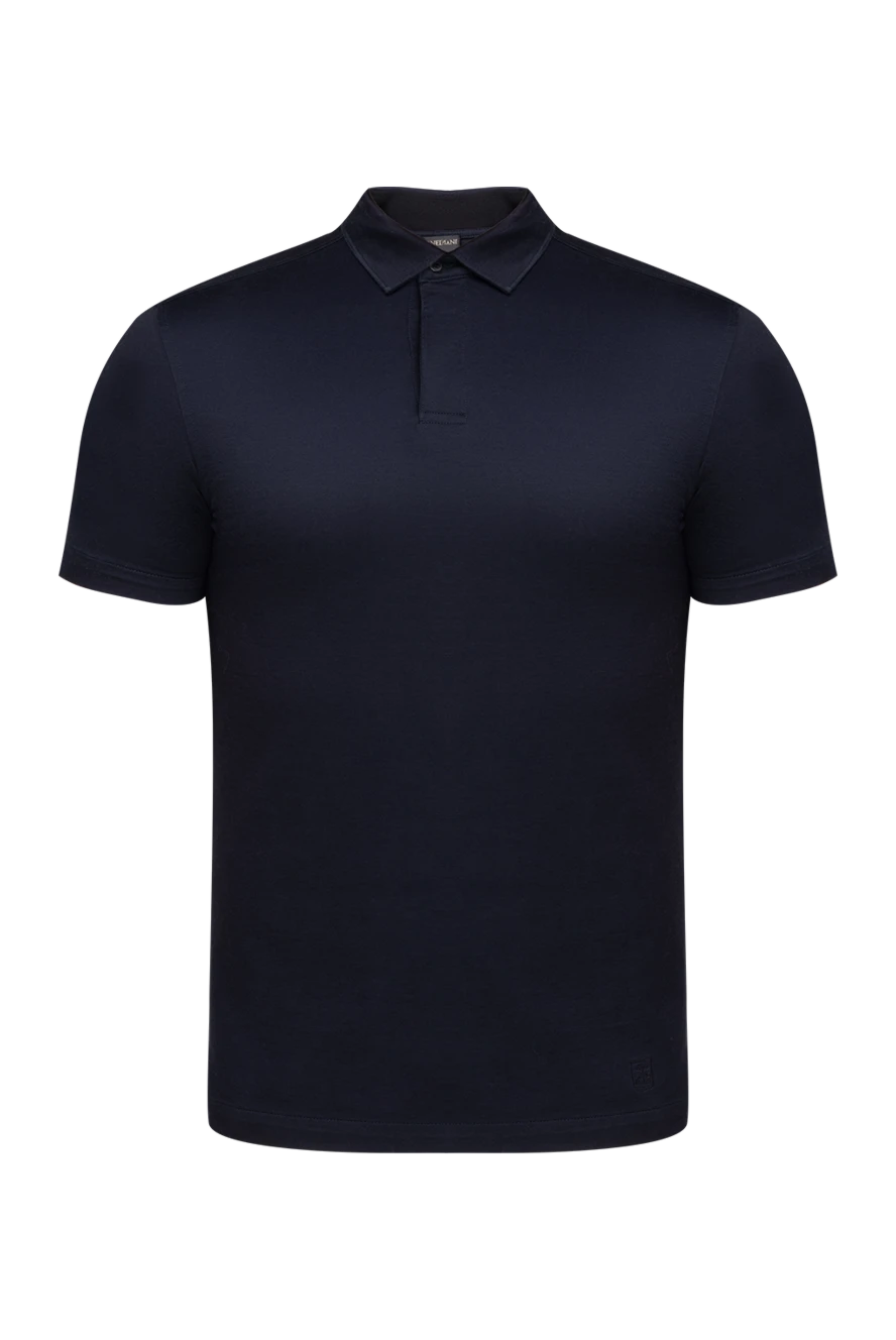 Corneliani Black cotton polo shirt for men - 100% cotton. Buttons. Country of manufacture: Italy. Care: specialized cleaning - photo 1