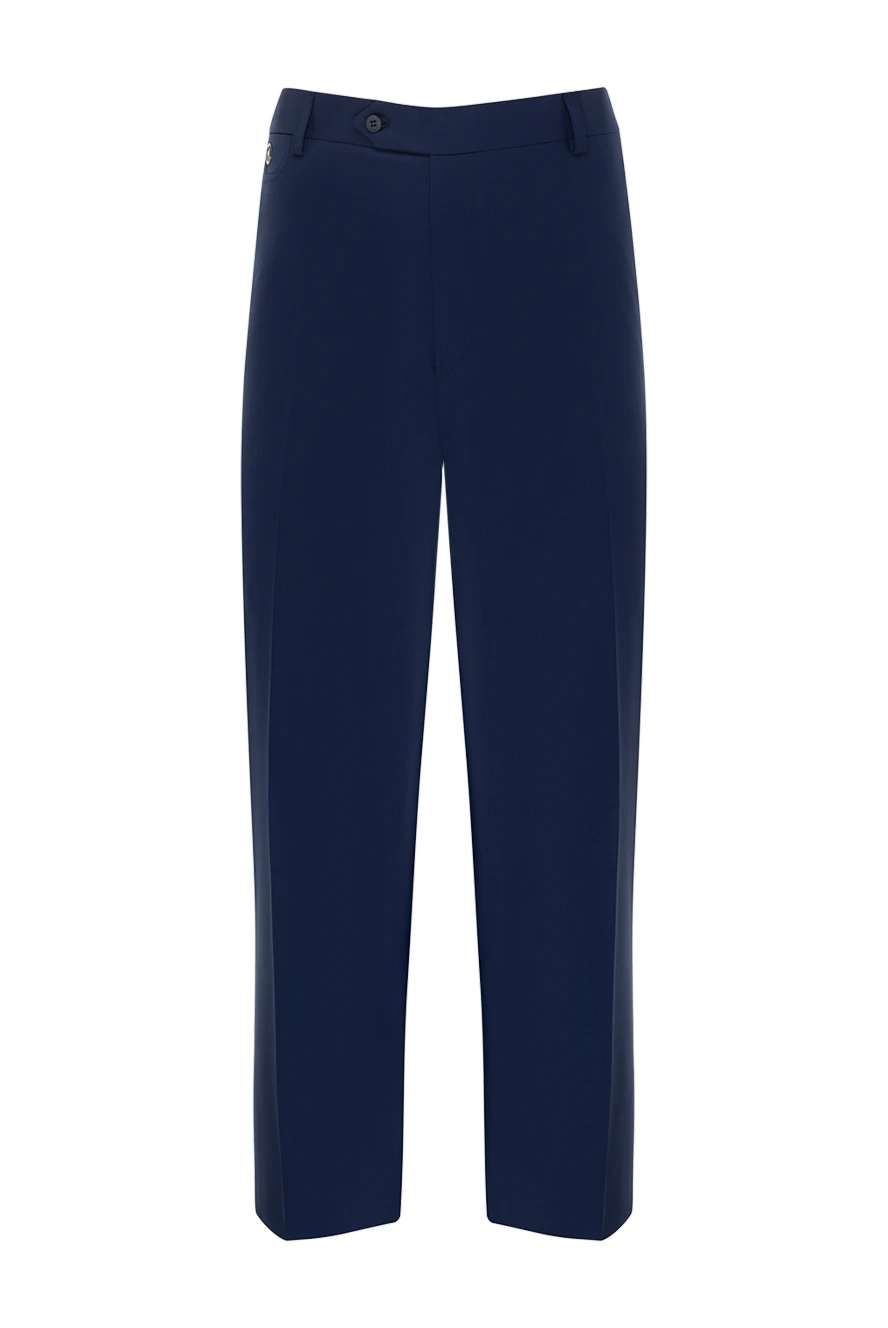 Stefano Ricci Классические брюки из лёгкой шерсти в насыщенном синем тоне - 100% шерсть. пуговица, молния. два передних кармана, два задних кармана. Страна производитель: Италия. Уход: специализированная чистка - фото 1