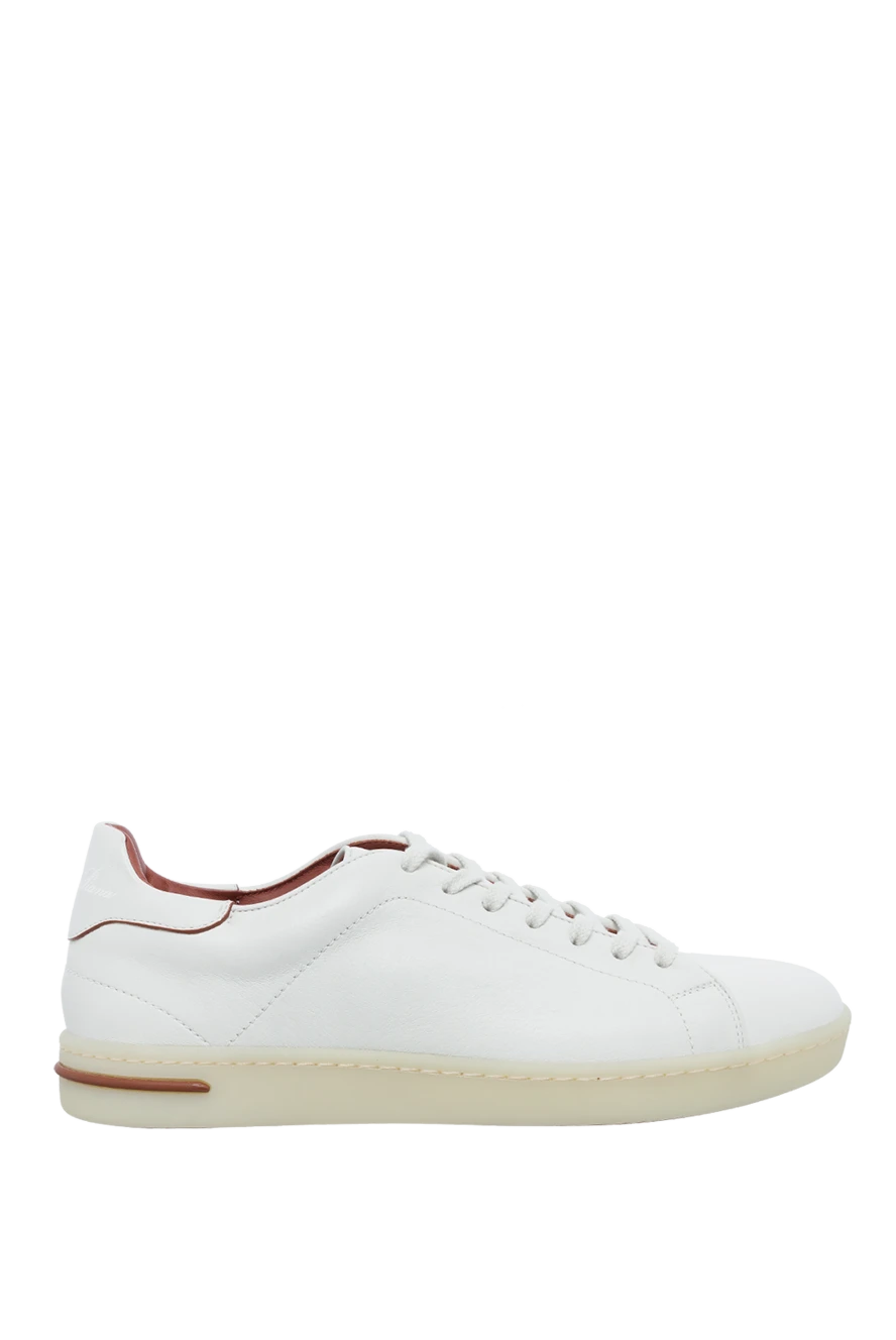 Loro Piana White leather snickers for men - 100% genuine leather. laces. Country of manufacture: Italy. Care: specialized cleaning - photo 1