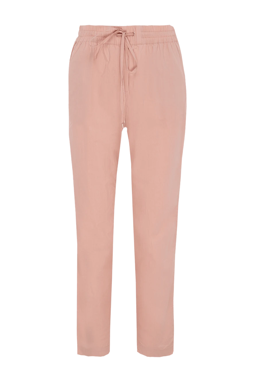 Re Vera Beige cotton trousers for women - two pockets. 100% cotton. drawstring. Country of manufacture: Italy. Care: specialized cleaning - photo 1