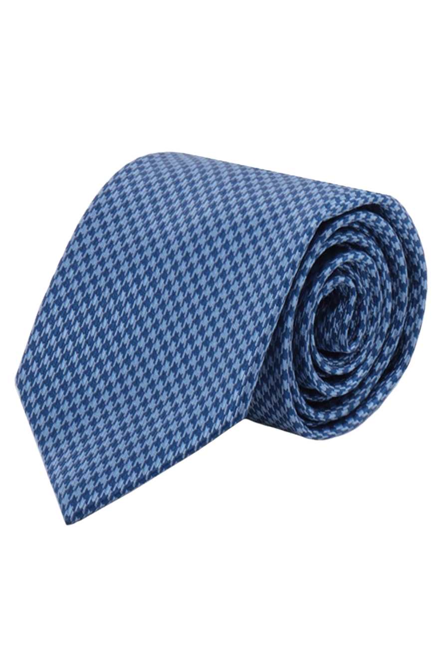 Italo Ferretti Blue silk tie for men - blue diagonal pattern. 100% silk. Country of manufacture: Italy. Care: specialized cleaning - photo 1