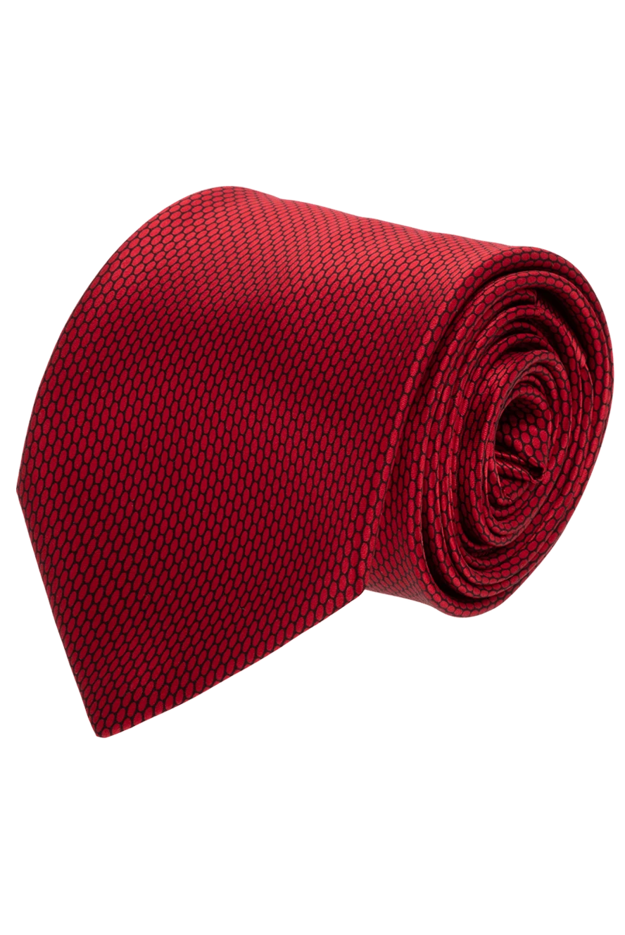 Italo Ferretti Red silk tie for men - 100% silk. Country of manufacture: Italy. Care: specialized cleaning - photo 1