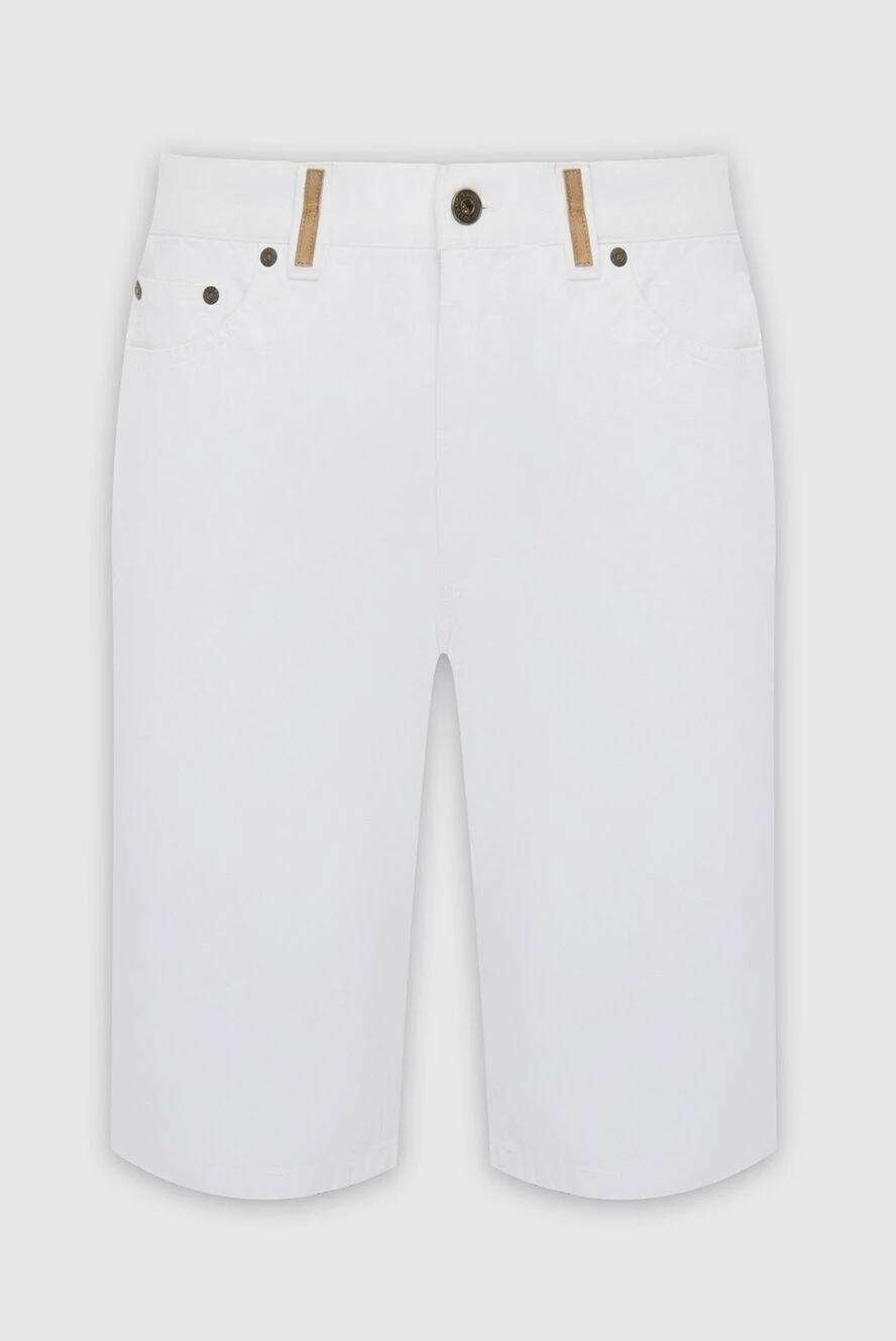 Stefano Ricci Шорти з бавовни білі чоловічі - шкіра крокодила. 100% бавовна. блискавка, гудзик. три бічні кишені, дві кишені ззаду. Країна виробник: Італія. Догляд: спеціалізоване чищення - фото 1