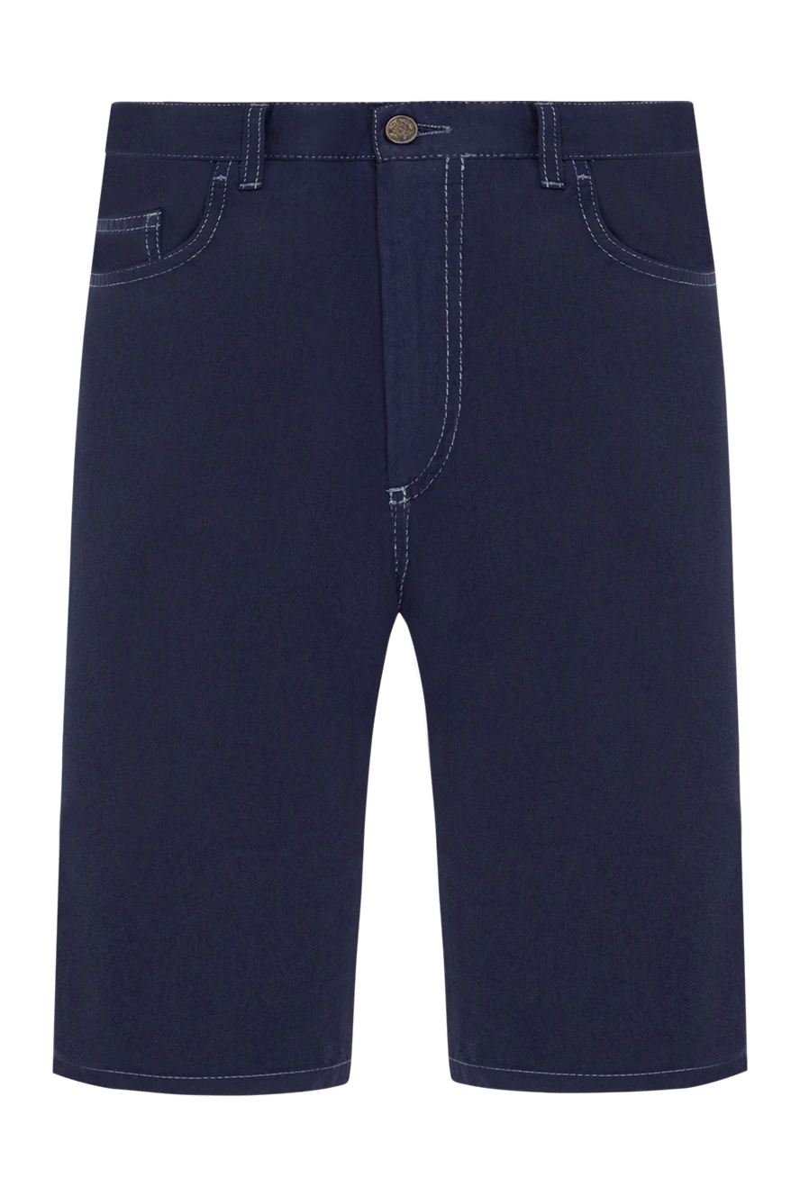 Brioni Шорты из хлопкового денима синего тона с пятью карманами - 80% хлопок, 20% эластан. молния, пуговица. три боковых кармана, два кармана сзади. Страна производитель: Италия. Уход: специализированная чистка - фото 1