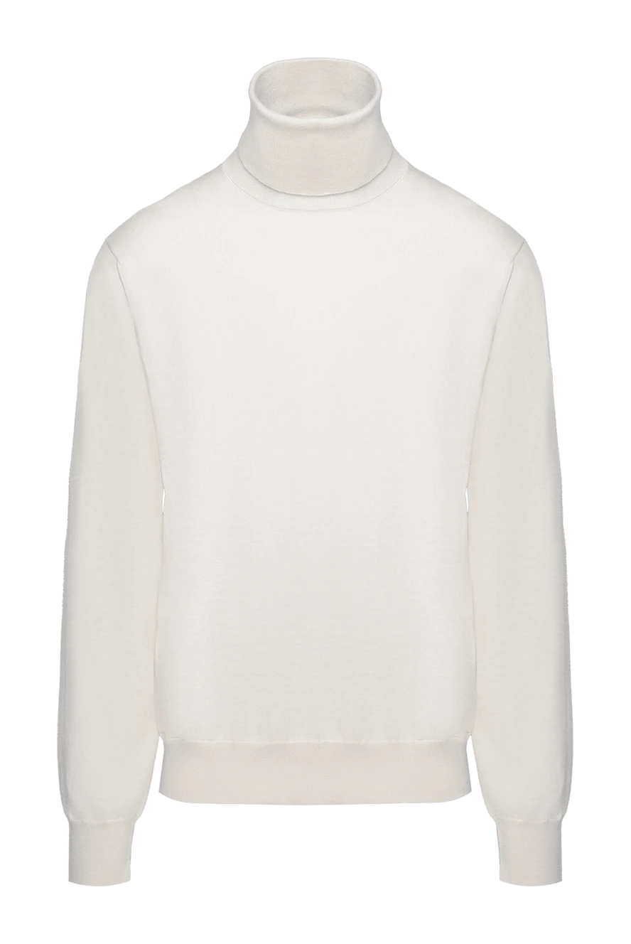 Dolce & Gabbana Men's golf in wool and silk white - Embossed pattern. High neck. 70% wool, 30% silk. Country of manufacture: Italy. Care: specialized cleaning - photo 1