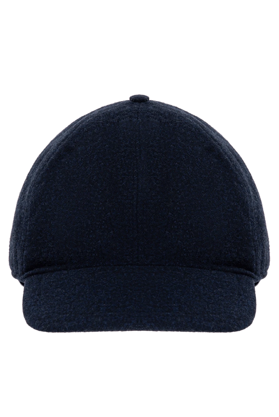 Cortigiani Blue wool cap for men - 100% wool. Country of manufacture: Italy. Care: specialized cleaning - photo 1