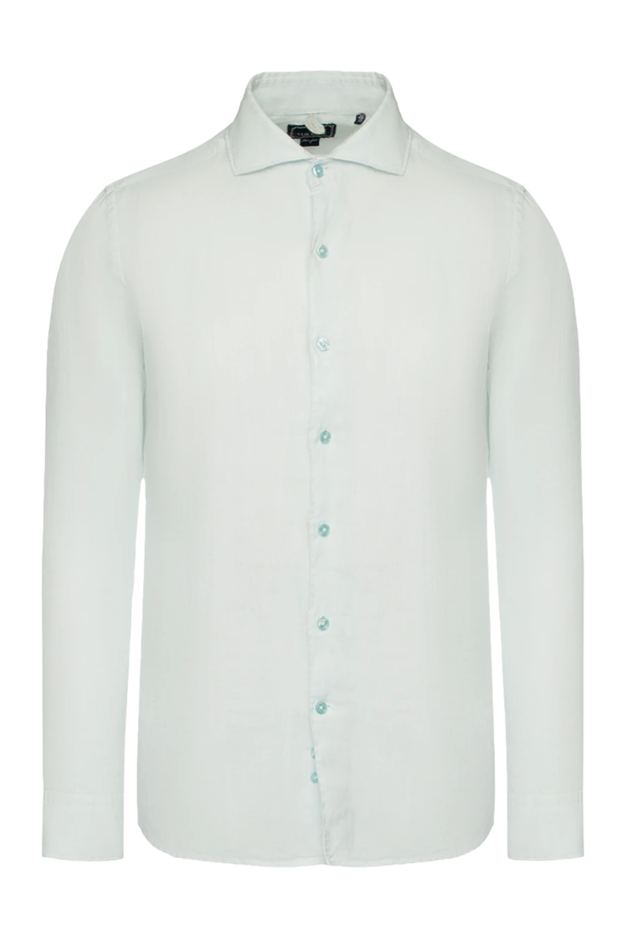 Orian Men's green linen shirt - 100% linen. Closure: buttons. Country of manufacture: Italy. Care: specialized cleaning - photo 1