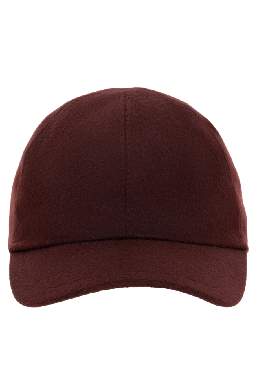 Cesare di Napoli Cashmere and silk cap burgundy for men - 100% cashmere, 100% silk. Country of manufacture: Italy. Care: specialized cleaning - photo 1