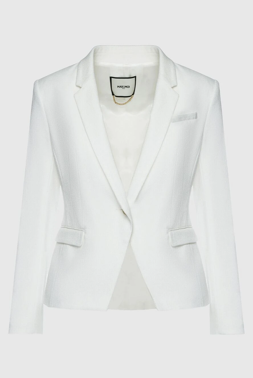 Max&Moi White jacket for women - 65% cotton, 32% polyamide, 3% elastane. Closure: button. two side pockets, one chest pocket. Country of manufacture: Italy. Care: specialized cleaning - photo 1