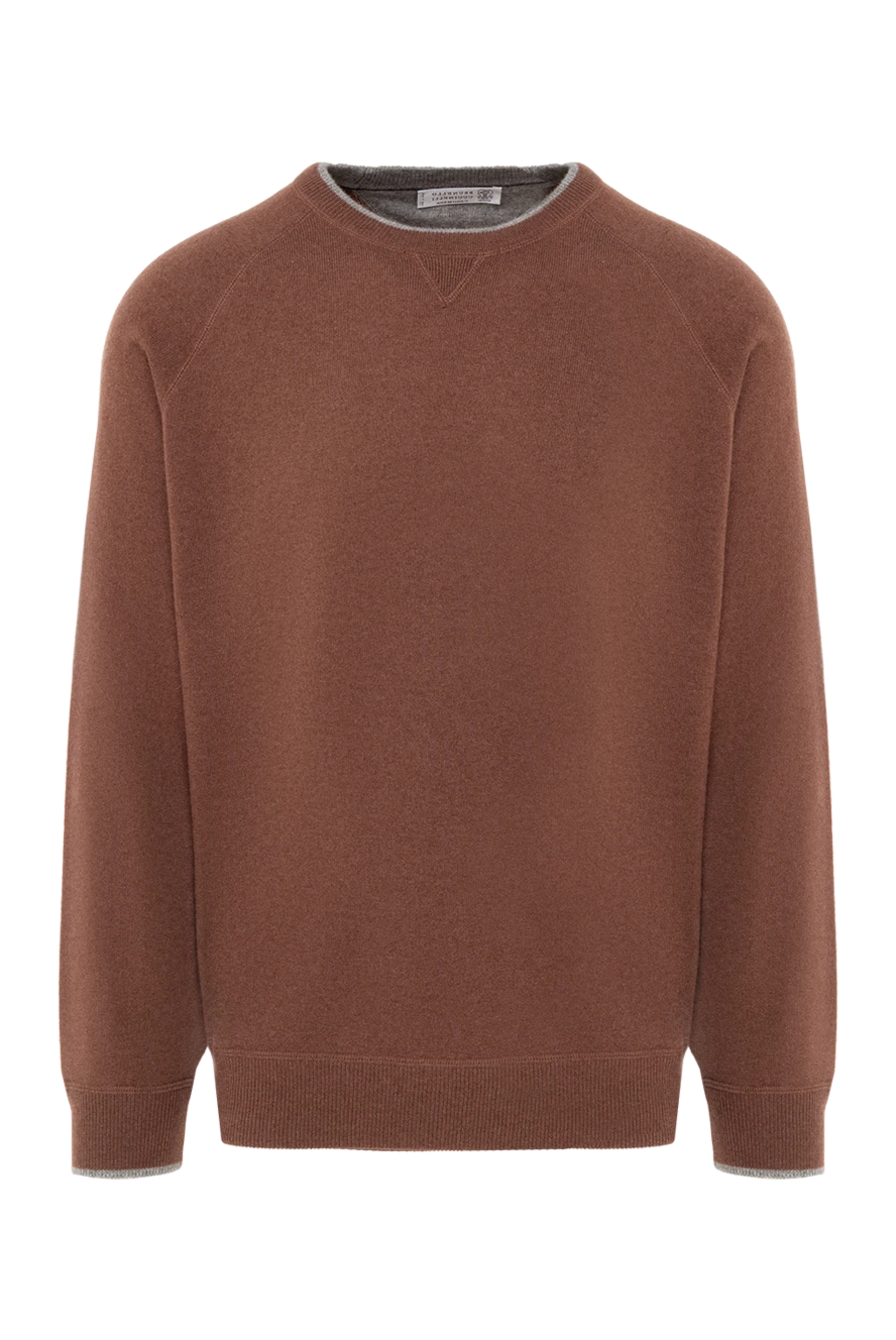 Brunello Cucinelli Джемпер из кашемира коричневый мужской - 100% кашемир. Страна производитель: Италия. Уход: специализированная чистка - фото 1