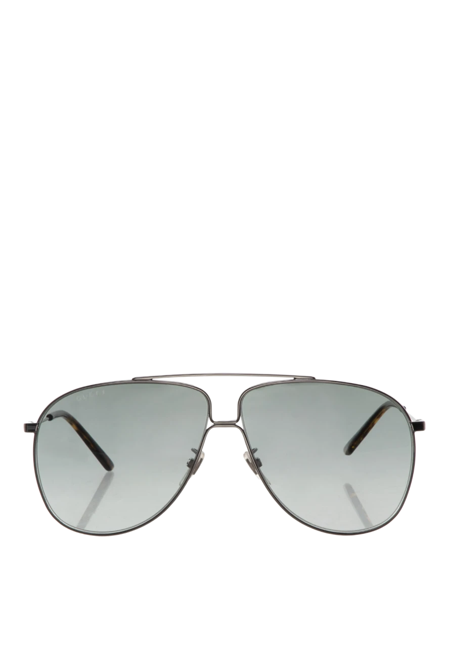 Gucci Men's gray metal and plastic sunglasses for sun protection - logo on the lens. UV protection, scratch protection, case included. plastic, metal. Country of manufacture: Italy. Care: specialized cleaning - photo 1