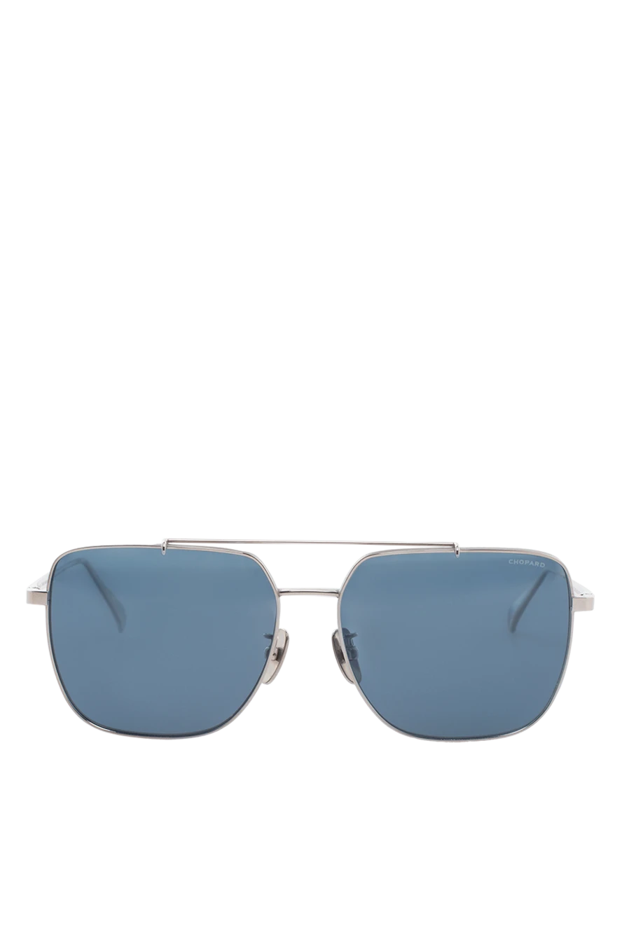 Chopard Metal and plastic blue men's sunglasses for sun protection - logo on the lens. UV protection, scratch protection, case included. plastic, metal. Country of manufacture: Italy. Care: specialized cleaning - photo 1