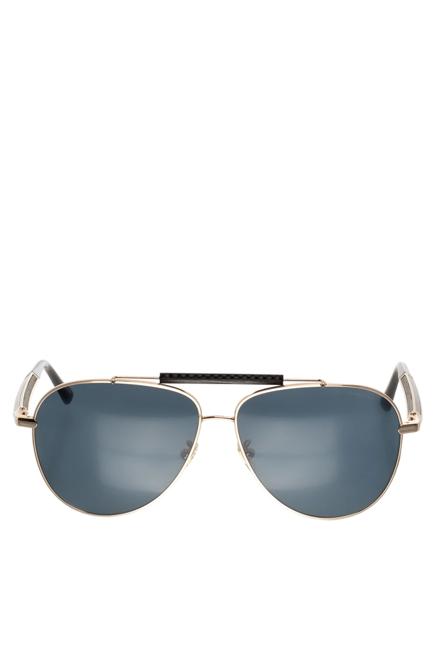 Chopard Metal and plastic blue men's sunglasses for sun protection - logo on the lens, contrasting temple. UV protection, scratch protection, case included. plastic, metal. Country of manufacture: Italy. Care: specialized cleaning - photo 1