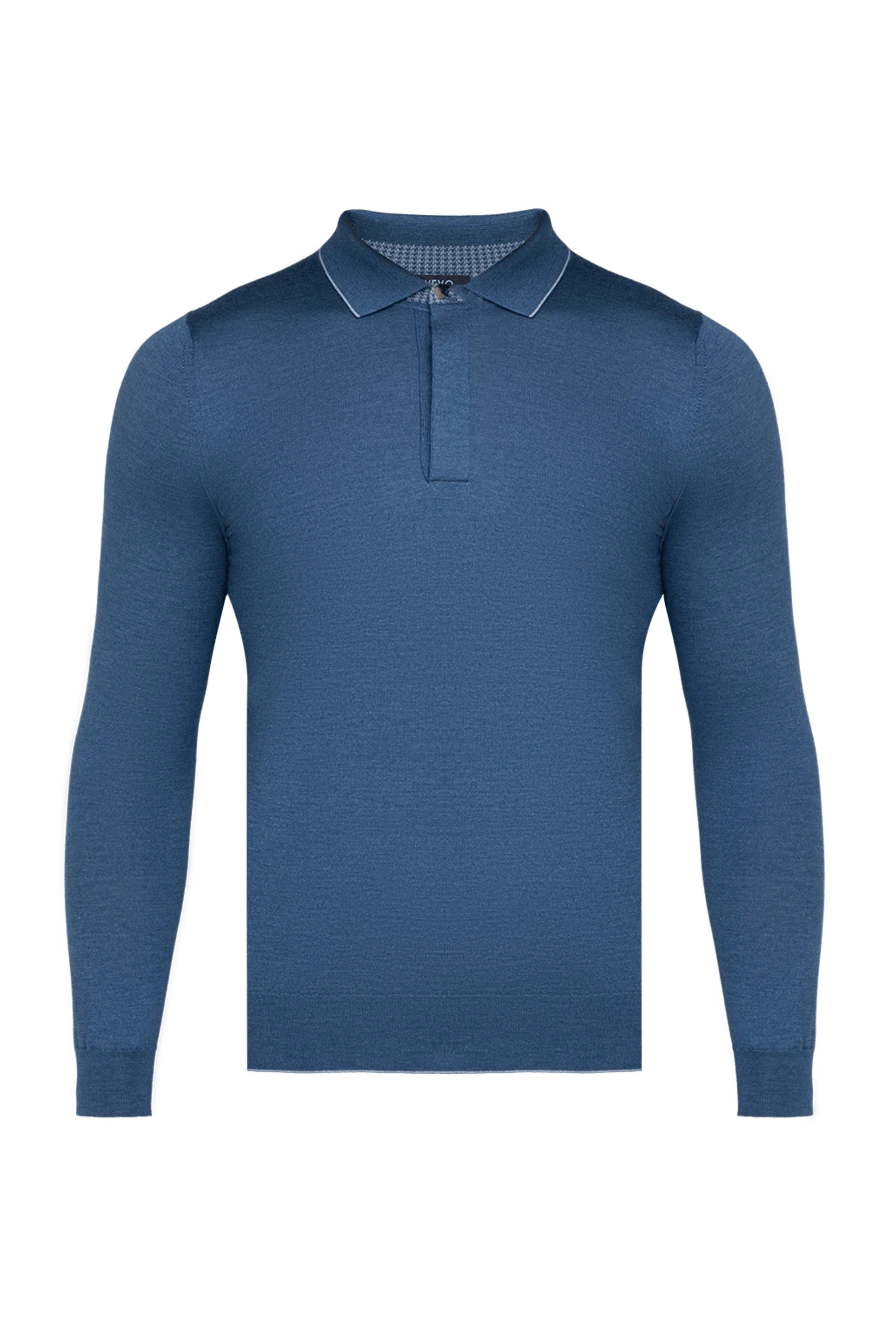 Svevo Long-sleeved silk and cashmere polo blue for men - Long sleeve. 80% cashmere, 20% silk. Closure: Buttons. Country of manufacture: Italy. Care: specialized cleaning - photo 1