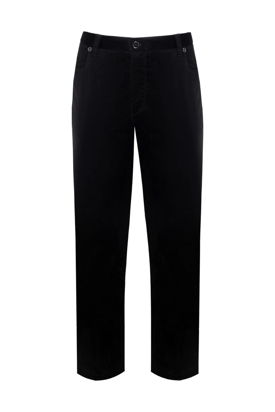 Zilli Men's black cotton trousers - 98% cotton, 2% elastane. Closure: button, zipper. two side, two back pockets. Country of manufacture: Italy. Care: specialized cleaning - photo 1