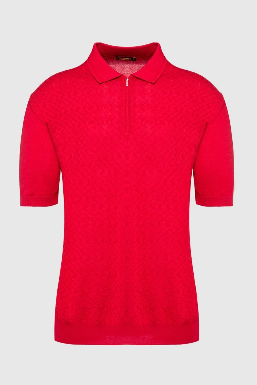 Zilli Cotton and silk polo red for men - Embossed pattern. 60% silk, 40% cotton. Closure: Zipper. Country of manufacture: Italy. Care: specialized cleaning - photo 1