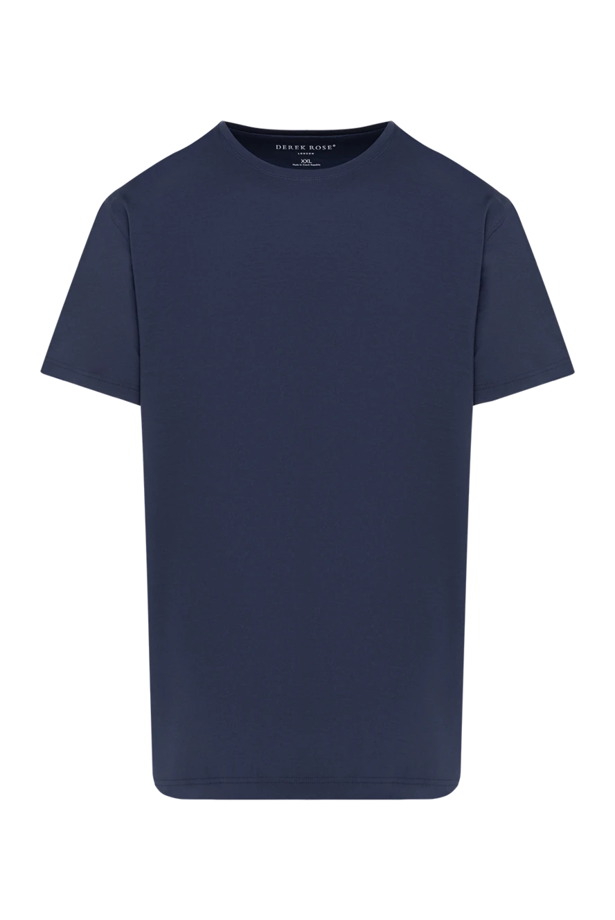 Derek Rose Blue micromodal and elastane T-shirt for men - 95% micromodal, 5% elastane. Country of manufacture: Italy. Care: specialized cleaning - photo 1