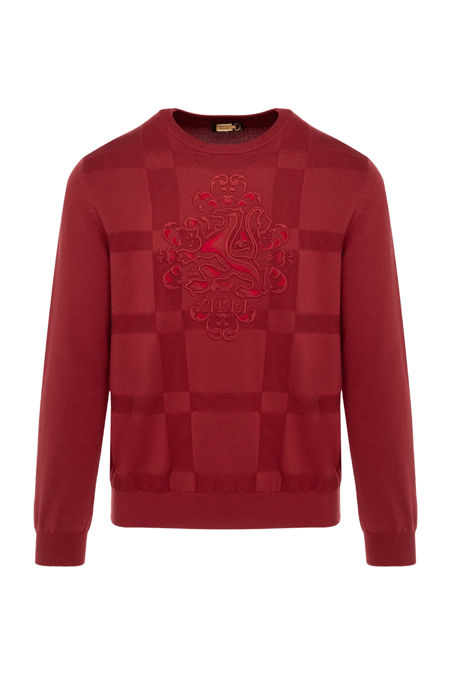 Zilli Silk and cotton jumper red for men - Textured pattern, embroidery. 50% silk, 50% cotton. Country of manufacture: Italy. Care: specialized cleaning - photo 1