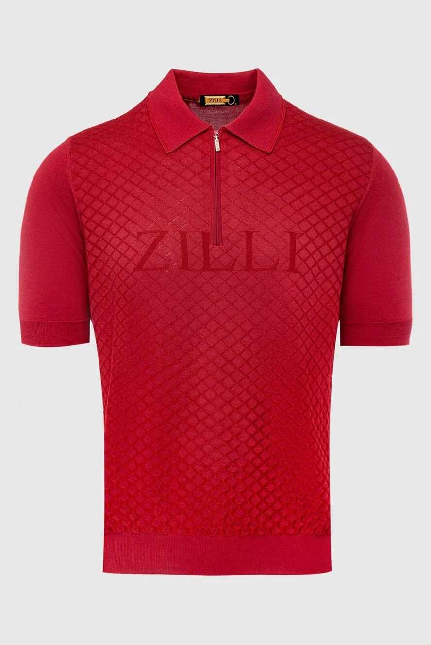 Zilli Cotton and silk polo red for men - Embossed pattern, brand logo. 60% silk, 40% cotton. Closure: Zipper. Country of manufacture: Italy. Care: specialized cleaning - photo 1