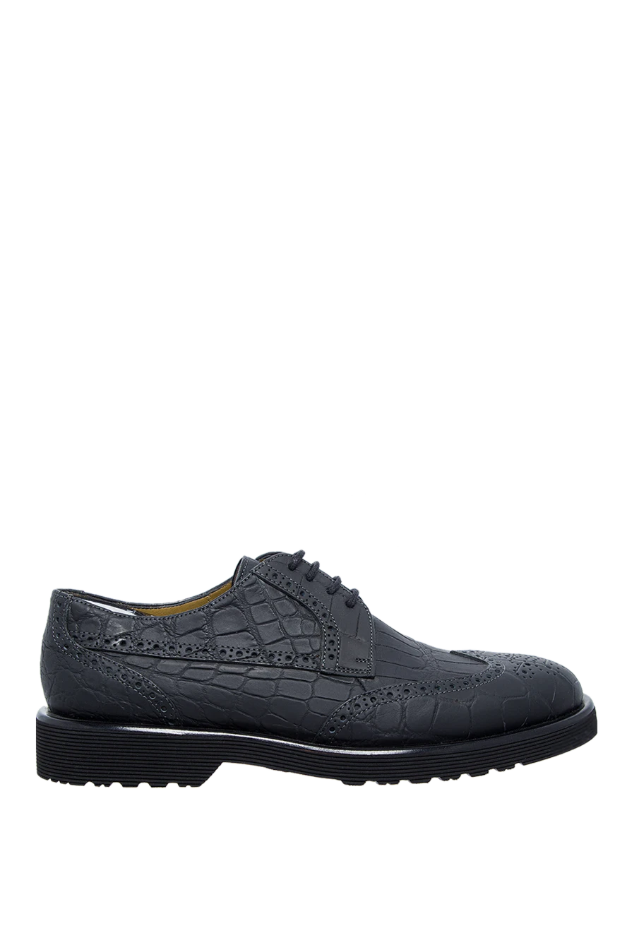 Tardini Shoes for men from alligator leather black - Perforation, textured leather. 100% alligator leather. Lace. Interior finish: Alligator leather. Insole: Leather. Heel height: 2 cm. Other materials. Country of manufacture: Italy. Care: specialized cleaning - photo 1