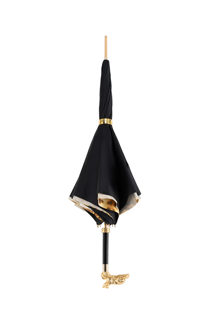 Pasotti Polyester umbrella black - golden puma on the handle.. automatic. 100% polyester. Country of manufacture: Italy. Care: specialized cleaning - photo 1