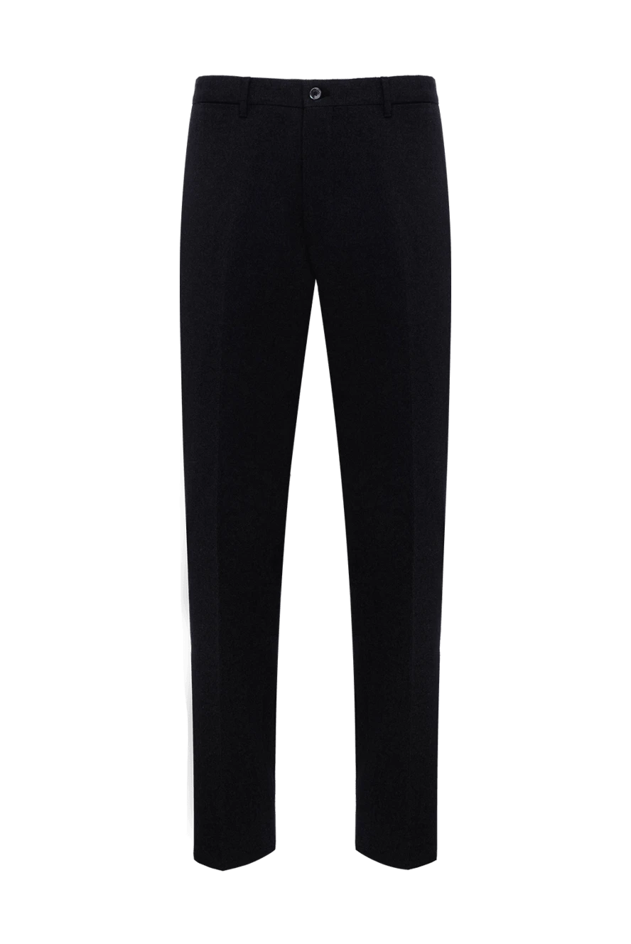 Zilli Black men's trousers - Decor pattern stripes. 89% wool, 8% silk, 3% cashmere. Closure: button, zipper. two side, two back pockets. Country of manufacture: Italy. Care: specialized cleaning - photo 1