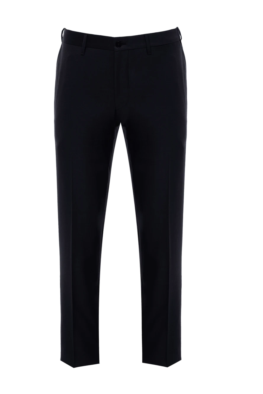 Zilli Men's blue wool trousers - 100% wool. Closure: button, zipper. two side, two back pockets. Country of manufacture: Italy. Care: specialized cleaning - photo 1