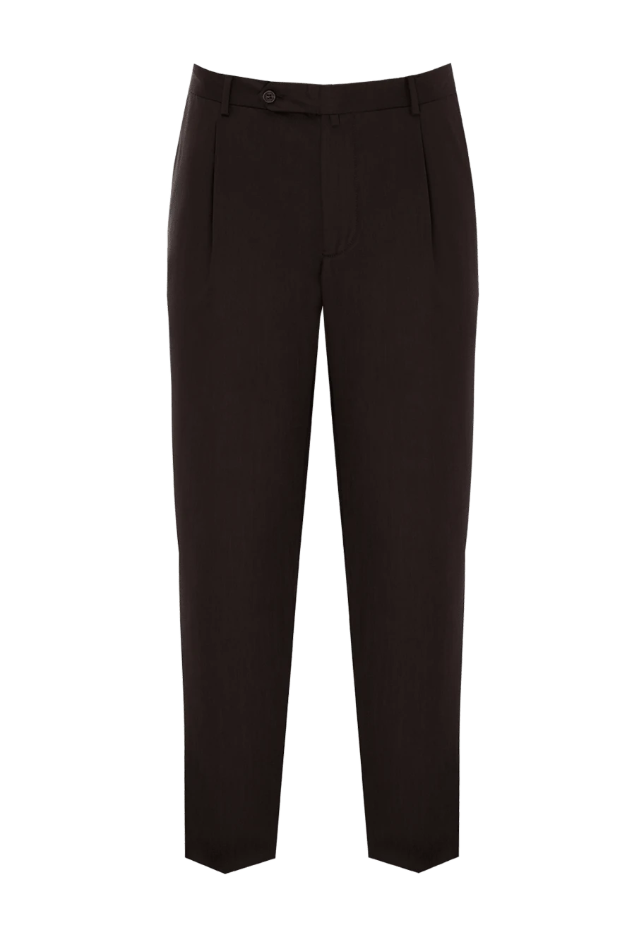 Zilli Men's brown wool trousers - 100% wool. Closure: button, zipper. two side, two back pockets. Country of manufacture: Italy. Care: specialized cleaning - photo 1