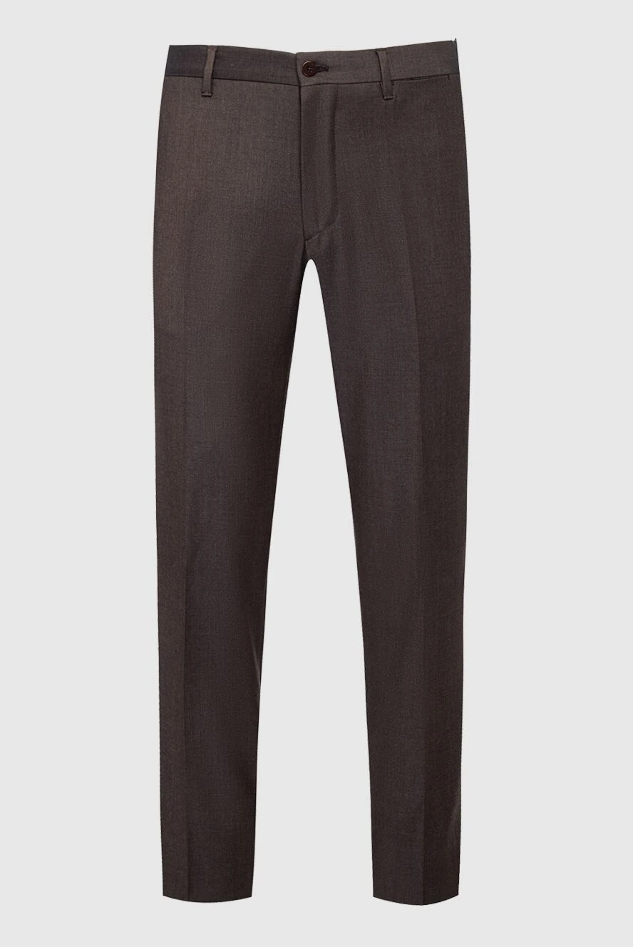 Zilli Men's brown wool trousers - 100% wool. Closure: button, zipper. two side, two back pockets. Country of manufacture: Italy. Care: specialized cleaning - photo 1