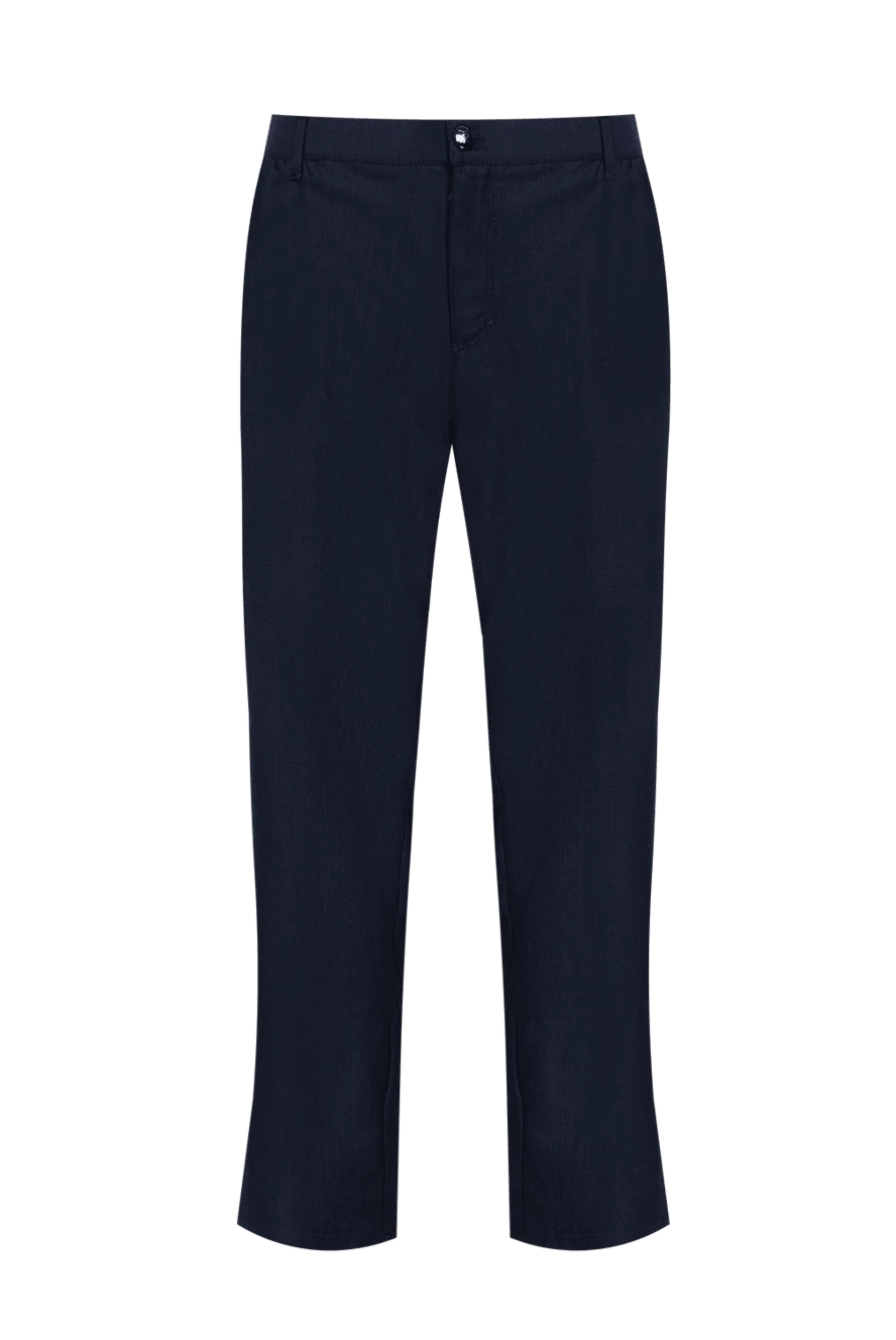 Zilli Men's blue wool and cashmere trousers - 85% wool, 15% cashmere. Closure: button, zipper. two side, two back pockets. Country of manufacture: Italy. Care: specialized cleaning - photo 1