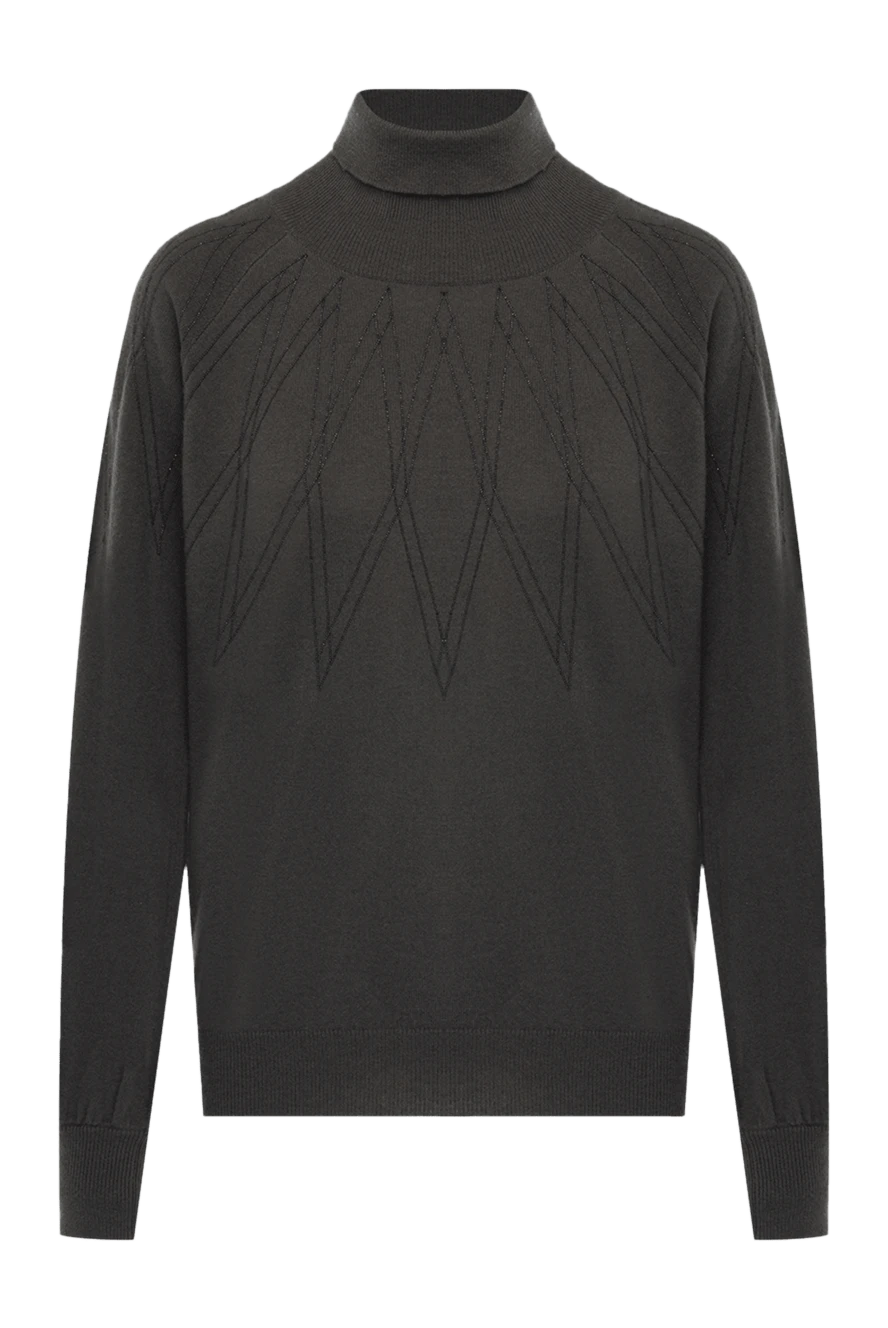 Brunello Cucinelli Гольф из кашемира серый женский - фактурная вышивка. 100% кашемир. Страна производитель: Италия. Уход: специализированная чистка - фото 1