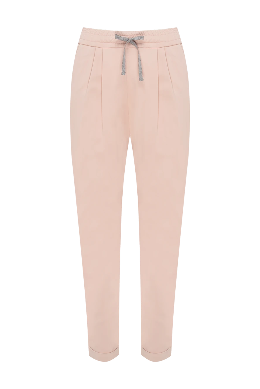 Rocco Ragni Pink viscose pants for women - three pockets. 94% viscose, 6% elastane. Fastener: tie. Country of manufacture: Italy. Care: specialized cleaning - photo 1