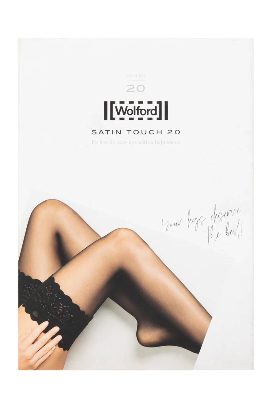 Wolford Women's stockings with lace black - lace. polyamide, elastane. Density: 20 DEN. Country of manufacture: Italy. Care: specialized cleaning - photo 1