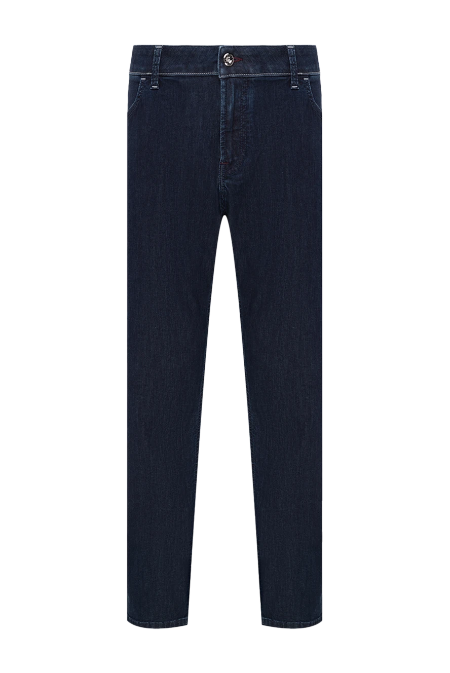 Stefano Ricci Джинси з бавовни чоловічі класичний синій - Вишивка логотипу. 97% бавовна, 3% еластан. гудзик, блискавка. три бічні кишені, дві кишені ззаду. Країна виробник: Італія. Догляд: спеціалізоване чищення - фото 1