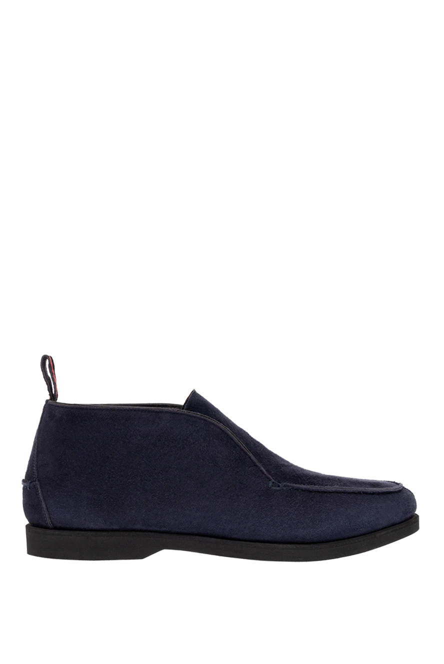 Kiton Blue nubuck boots for men - heel height 2 cm, fur lining. 100% nubuck. Country of manufacture: Italy. Care: specialized cleaning - photo 1