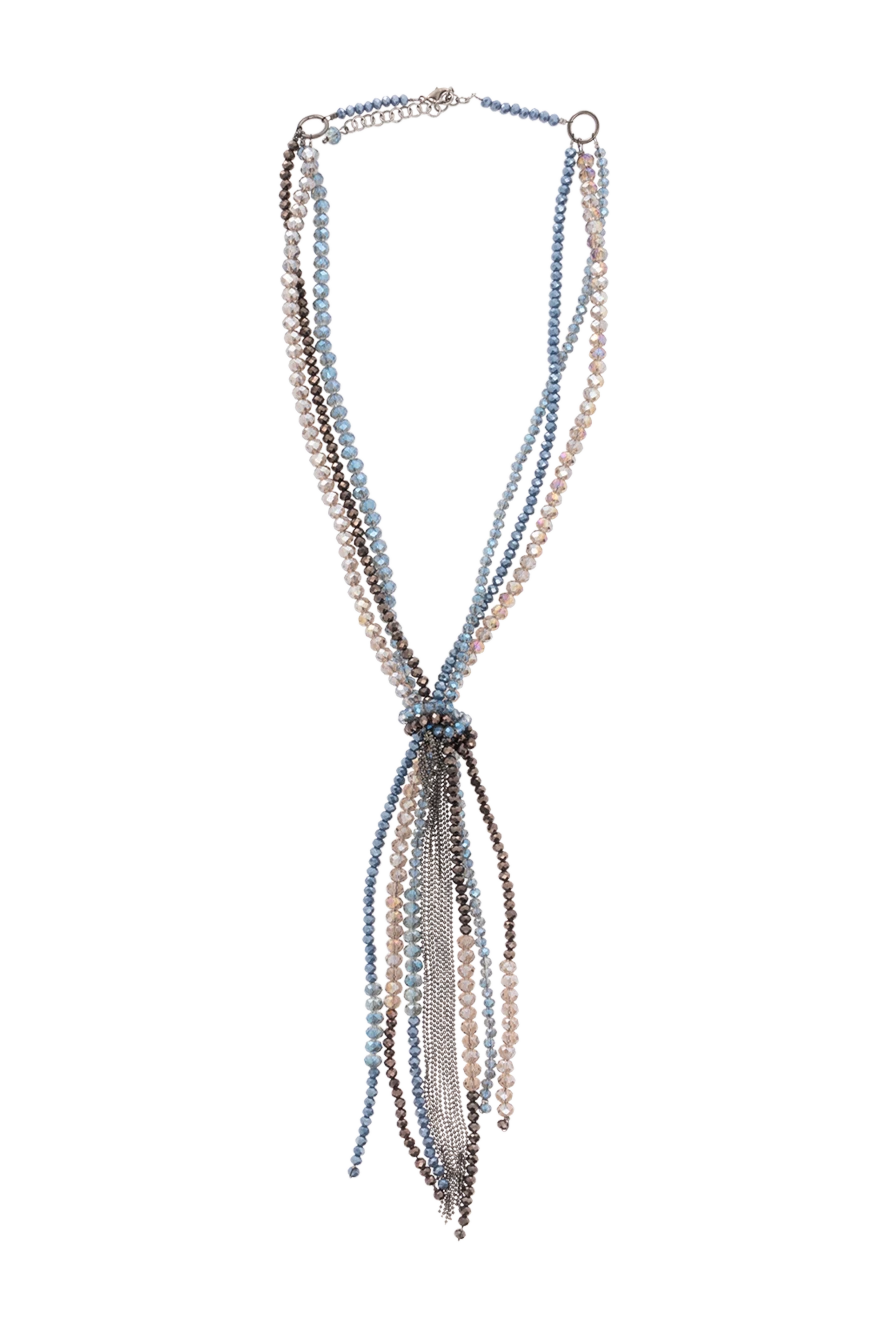 Peserico Blue metal necklace for women - colored necklace. 100% metal. carabiner. Country of manufacture: Italy. Care: specialized cleaning - photo 1