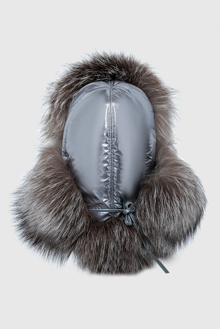 FG Furs шапка-ушанка из песца серая женская 154873 — Женские шапки