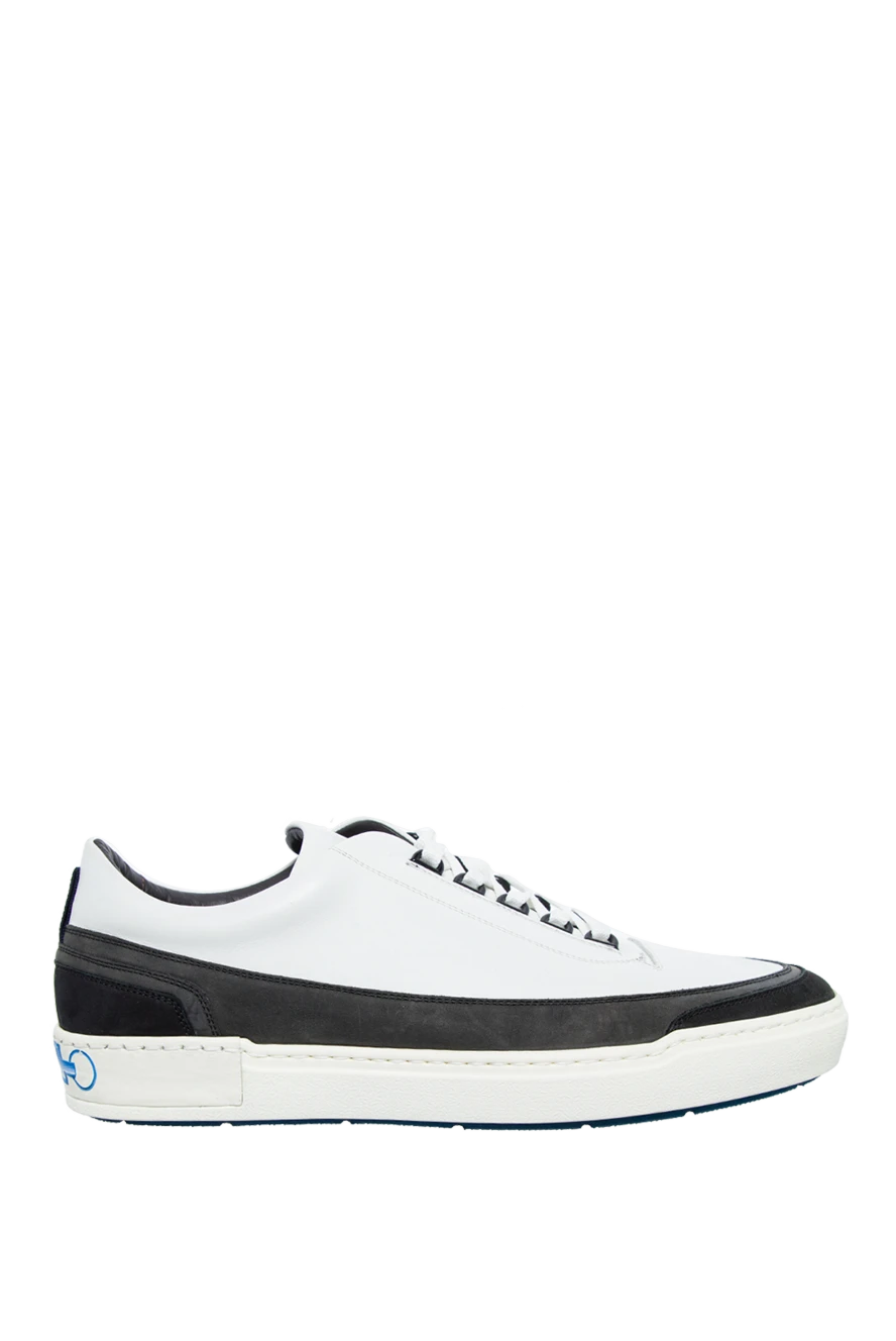 Zilli White leather and nubuck sneakers for men - contrast insert, logo. leather, nubuck. lacing. platform height 2cm. Country of manufacture: Italy. Care: specialized cleaning - photo 1