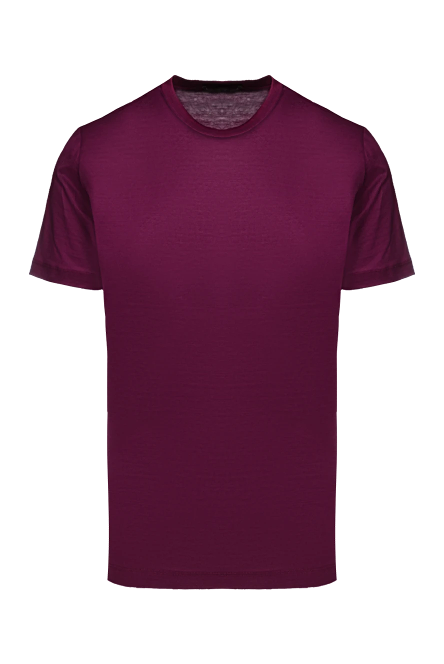 Cesare di Napoli Men's burgundy cotton T-shirt - 100% cotton. Country of manufacture: Italy. Care: specialized cleaning - photo 1