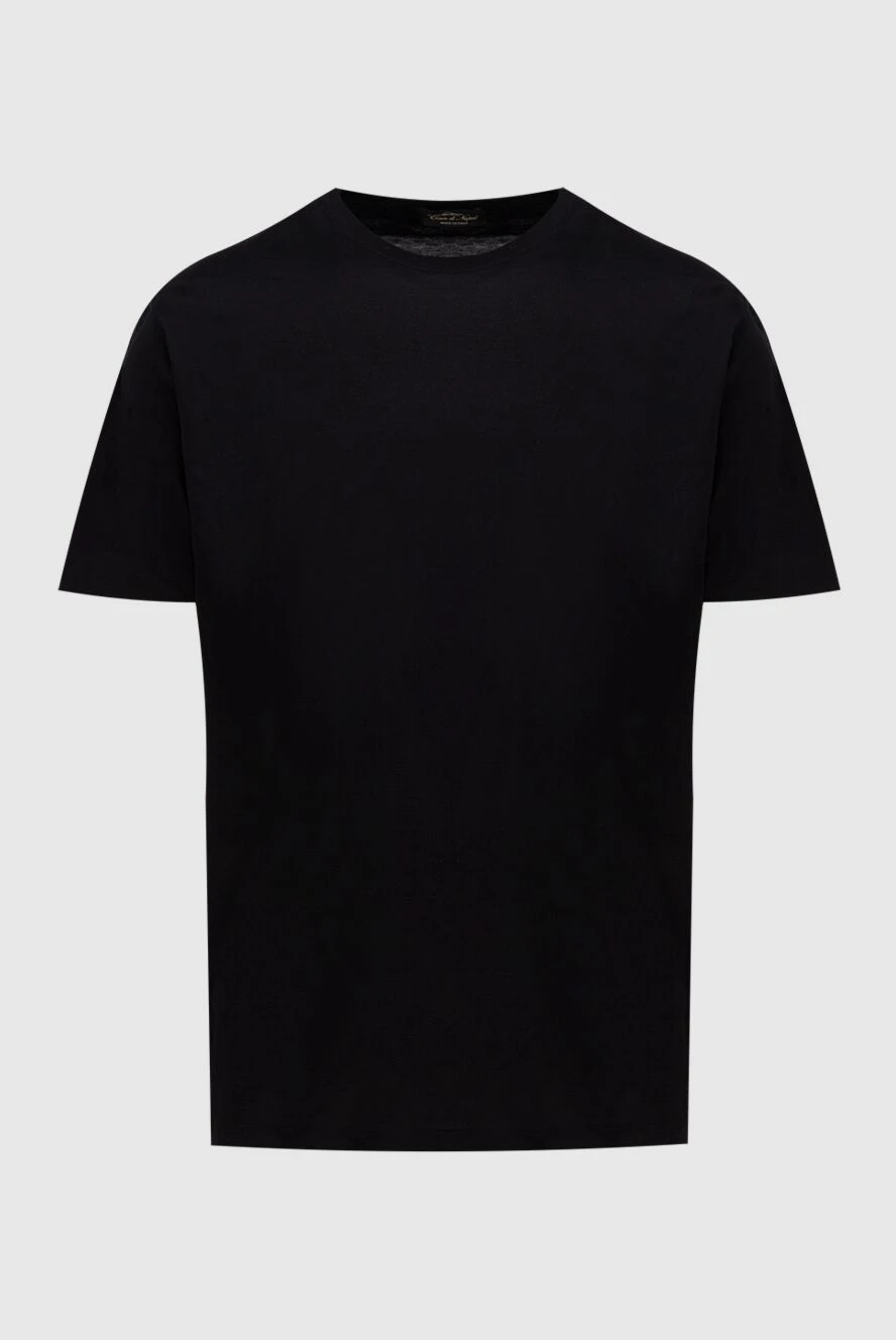 Cesare di Napoli Black cotton T-shirt for men - 100% cotton. Country of manufacture: Italy. Care: specialized cleaning - photo 1