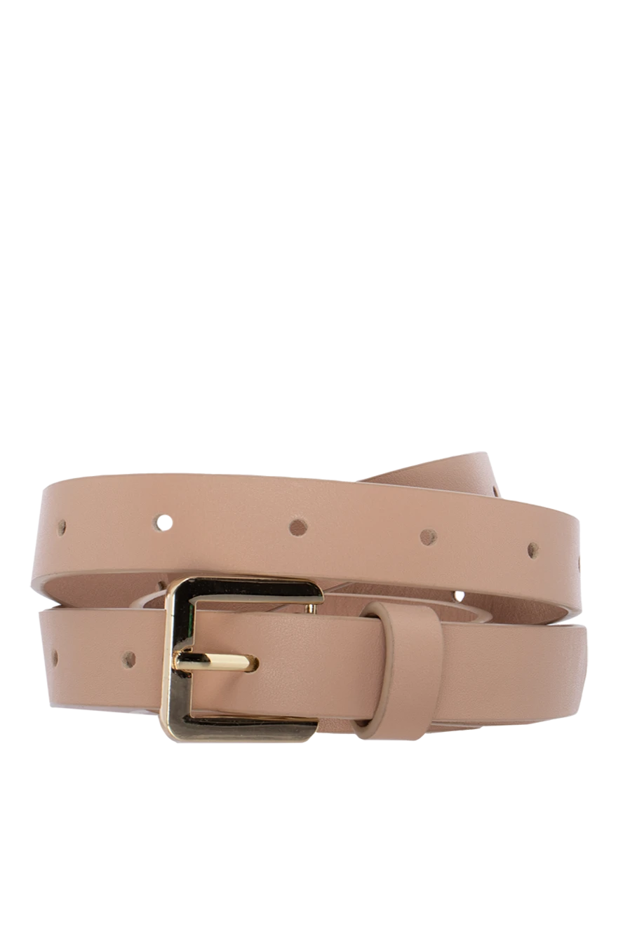 Max&Moi Women's leather belt classic beige - 100% genuine leather. Fastener: decorative buckle. Width: 2 cm. Country of manufacture: Italy. Care: specialized cleaning - photo 1