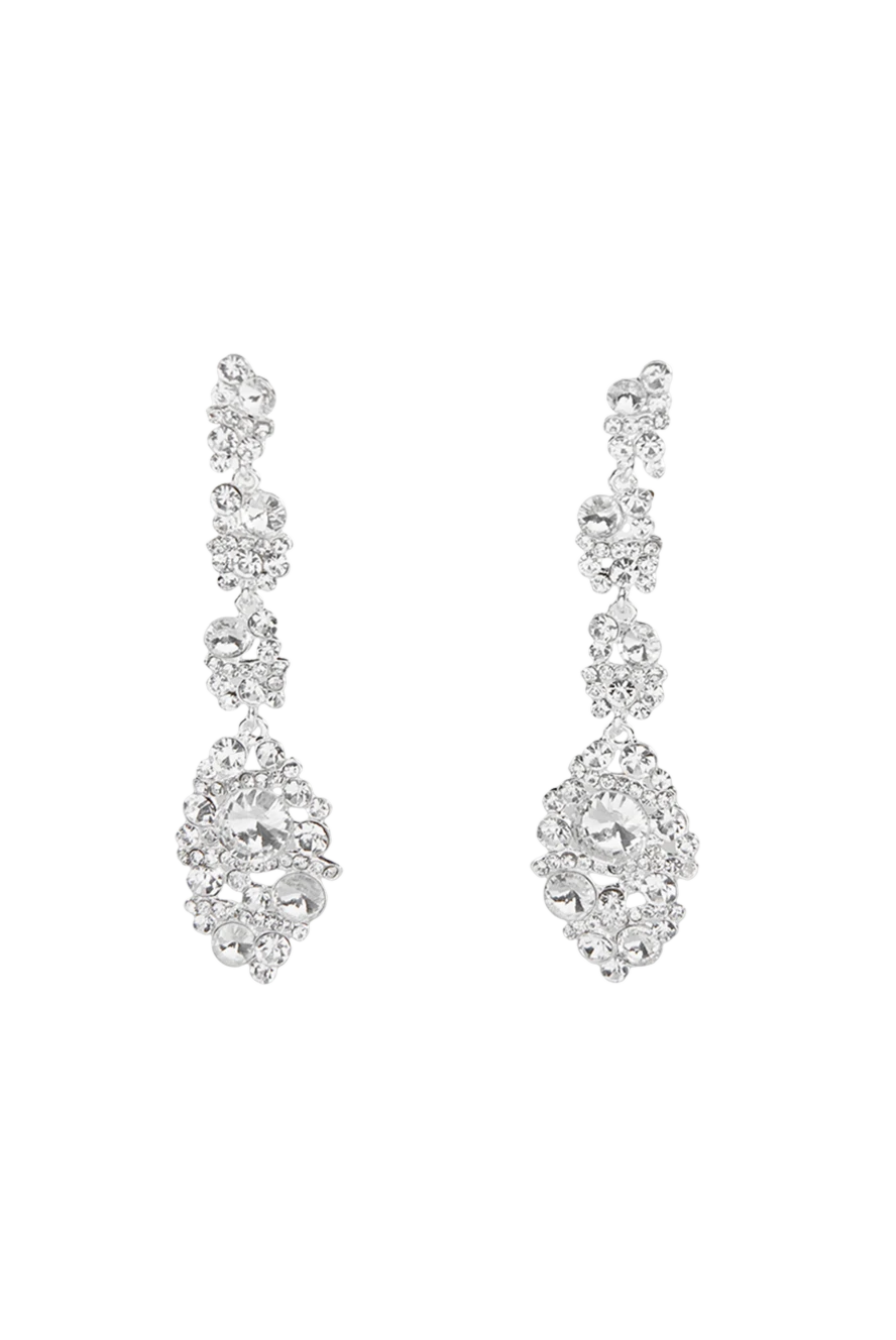 Annabella Earrings for women gray with crystal pendants - crystals in the original form. metal. nail. Country of manufacture: Italy. Care: specialized cleaning - photo 1