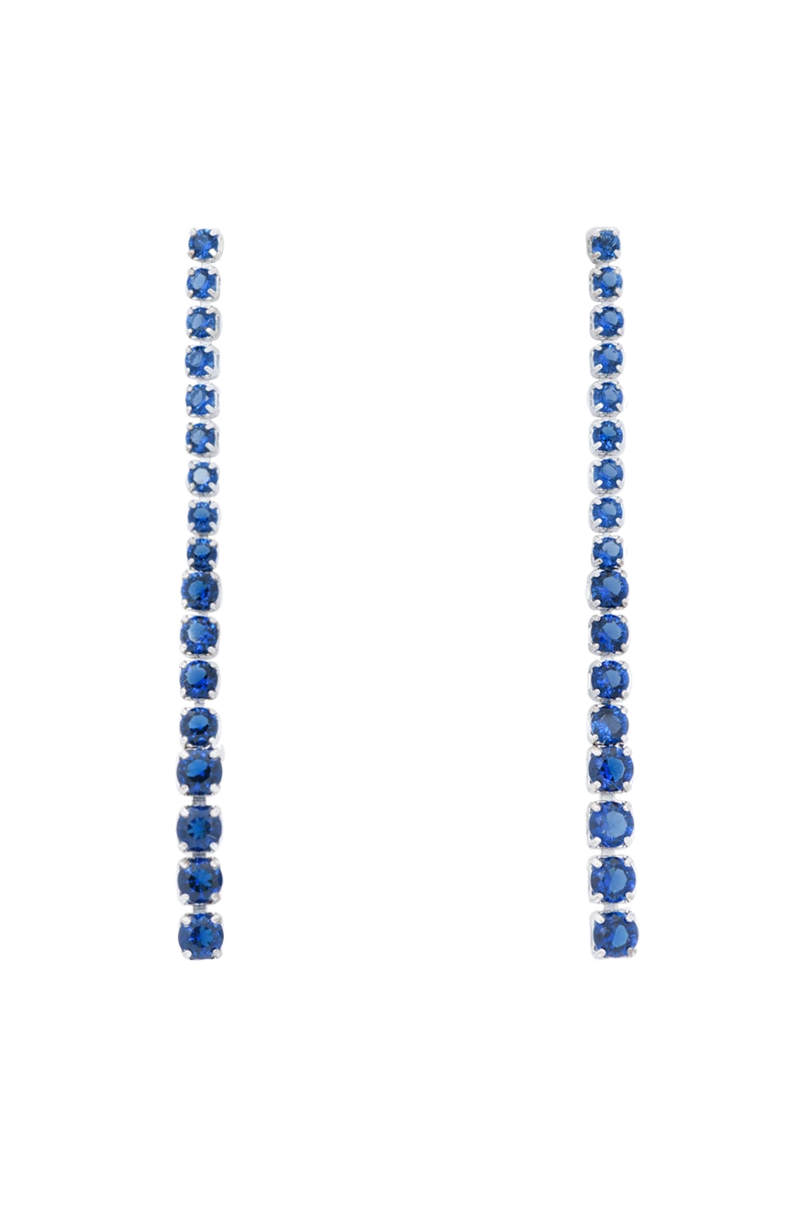 Annabella Pendant earrings for women with blue crystals - crystals in the original form. metal. nail. Country of manufacture: Italy. Care: specialized cleaning - photo 1