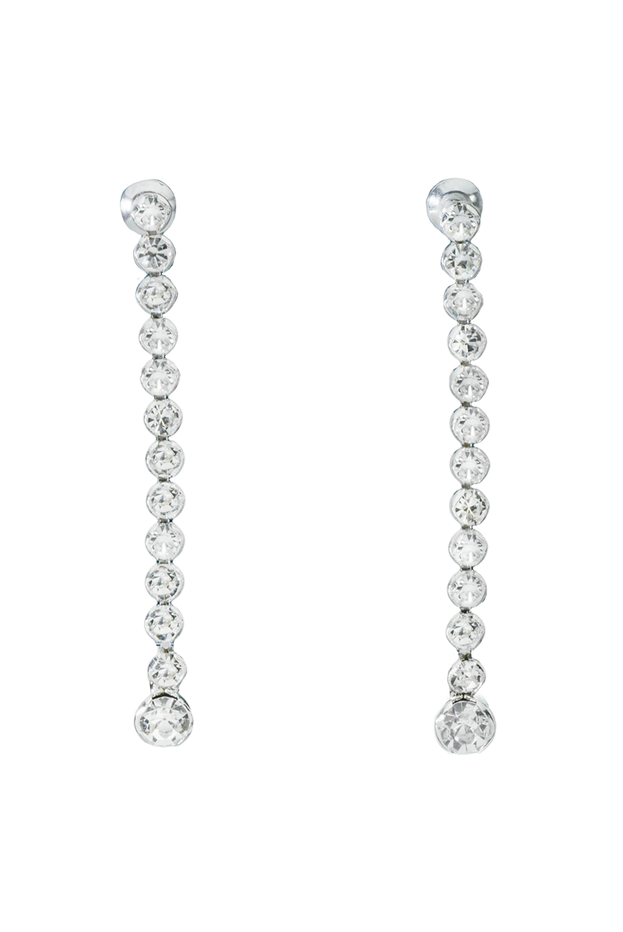 Annabella Gray women's pendant earrings with transparent crystals - crystals in the original form. metal. nail. Country of manufacture: Italy. Care: specialized cleaning - photo 1