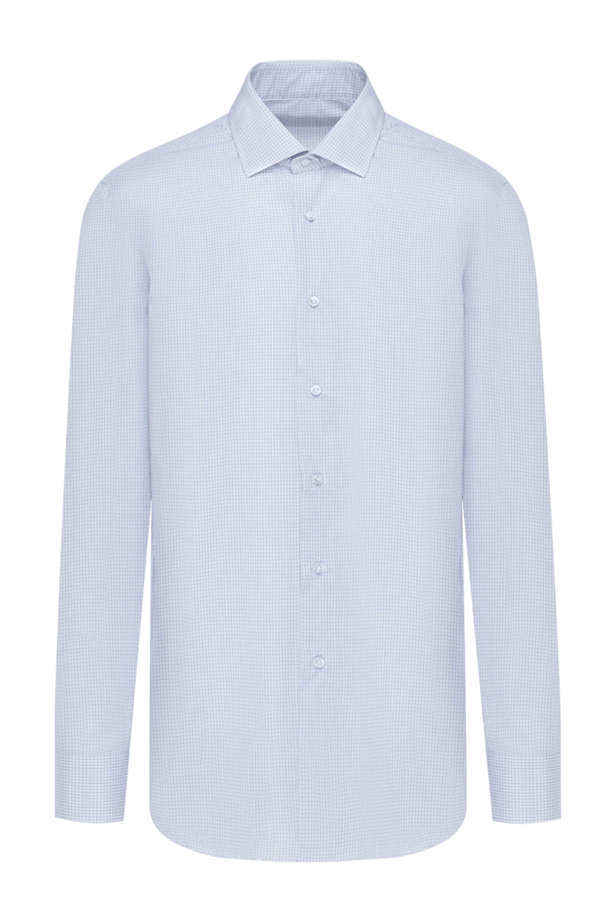 Barba Napoli Blue cotton shirt for men - 100% cotton. Closure: buttons. Country of manufacture: Italy. Care: specialized cleaning - photo 1