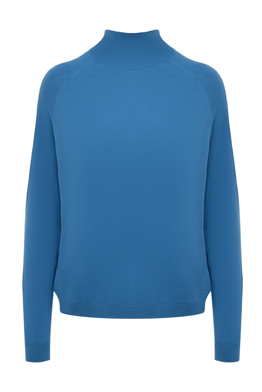 Peserico Blue wool sweater for women - high neck. 100% wool. Country of manufacture: Italy. Care: specialized cleaning - photo 1