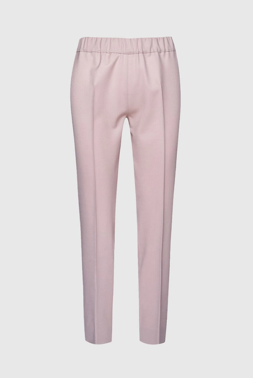 D.Exterior Women's pants with elastic waistband pink - wool, lycra. elastic belt. Country of manufacture: Italy. Care: specialized cleaning - photo 1