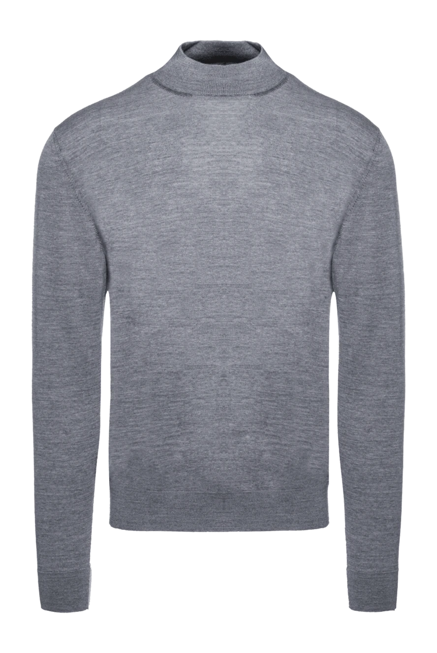 Cesare di Napoli Gray wool turtleneck jumper for men - Additionally: High collar stand. Composition: 100% wool. Country of manufacture: Italy. Care: specialized cleaning - photo 1