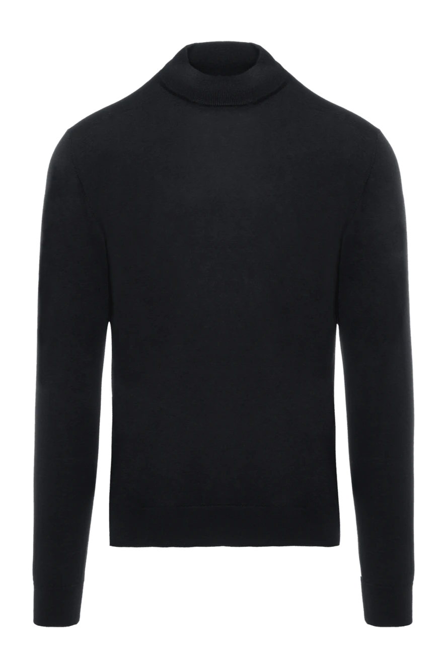 Cesare di Napoli Black wool turtleneck jumper for men - Additionally: High collar stand. Composition: 100% wool. Country of manufacture: Italy. Care: specialized cleaning - photo 1